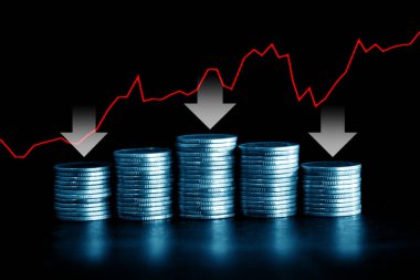 Ticari grafiği olan bitcoin, arka plan için finansal yatırım kavramı