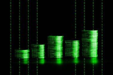 Ticari grafiği olan bitcoin, arka plan için finansal yatırım kavramı