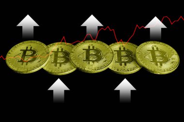 Ticari grafiği olan bitcoin, arka plan için finansal yatırım kavramı