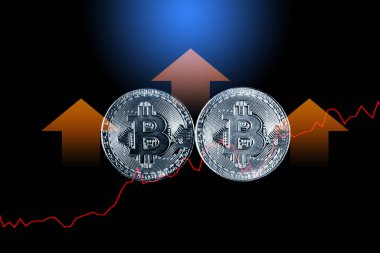 Ticari grafiği olan bitcoin, arka plan için finansal yatırım kavramı