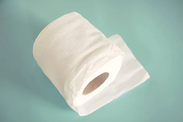 Simple Toilet Paper Blue Background — Stock Photo, Image