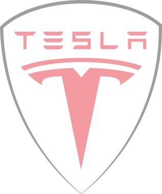 Üzerinde yazı olan bir çerçevede Tesla logosu