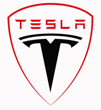 Üzerinde yazı olan bir çerçevede Tesla logosu
