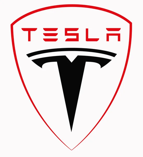 Tesla Logo Frame Inscription — Stock Vector