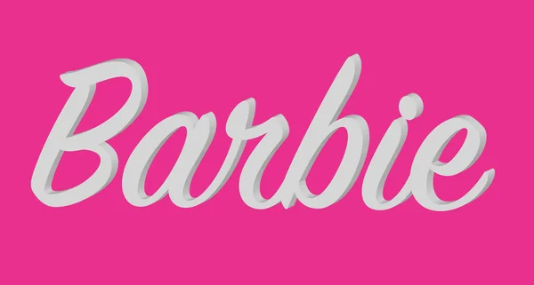 Inscription Barbie Sur Fond Rose Illustration Vectorielle — Image vectorielle