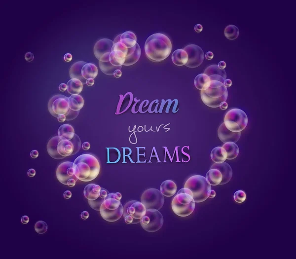 Illustration Fantasy Purple Bubble Circle Background Text — Stock Photo, Image