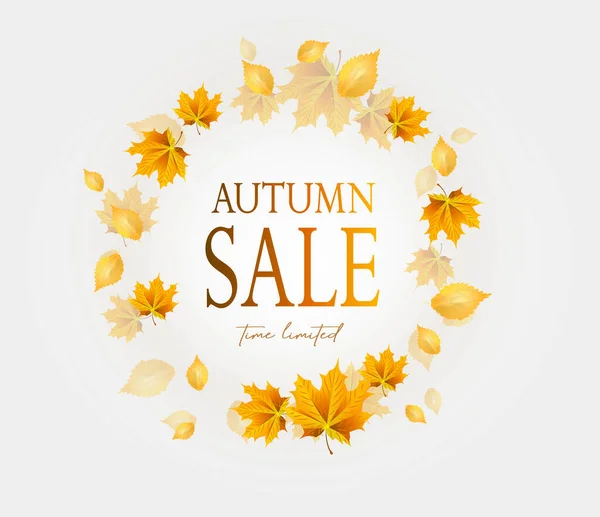 Ilustrace Pozadí Pro Podzimní Prodej Listy — Stock fotografie