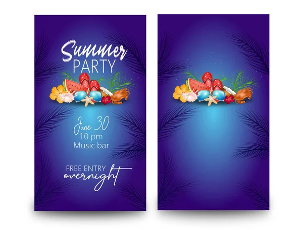 Poster Vom Sommerfest Mit Dekoration Von Sommerobjekten — Stockfoto