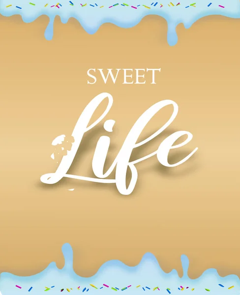 illustration of poster in donut design with text sweet life