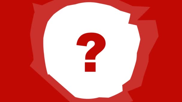 Анімація Рухомого Червоного Знака Питання Білому Червоному Тлі — стокове відео