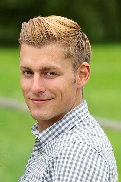 Portrait Handsome Blond Young Man — Stock Photo, Image