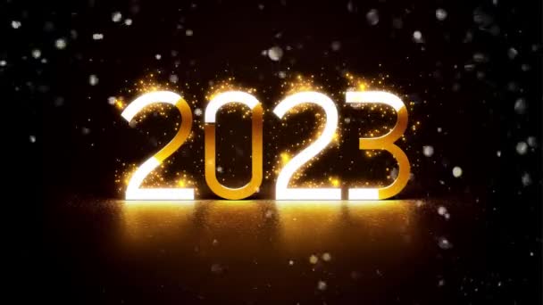 2023 Sayıları Parıltılı Altın Bokeh — Stok video