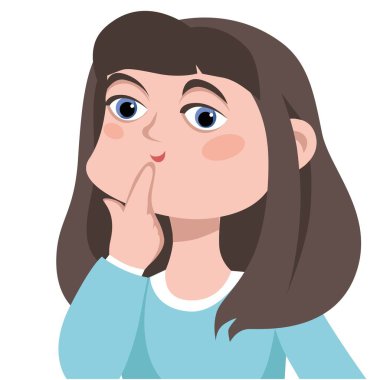 Beyaz arka plandaki kız. Vektör illüstrasyonu