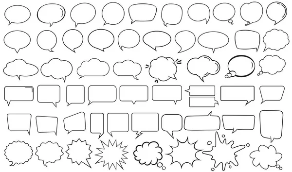 Speech Bubbles Set Pop Art Comic Retro Empty Bubble Set — Stock Vector