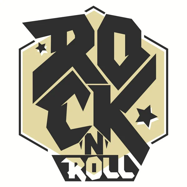 Rock Shirt Music Print Tee Stamp Shirt Lettering Artwork Hipster — Stock Vector