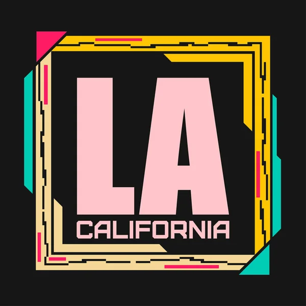 Los Angeles Print Athletics Typography Stamp California Shirt Vector Emblem — Stock Vector