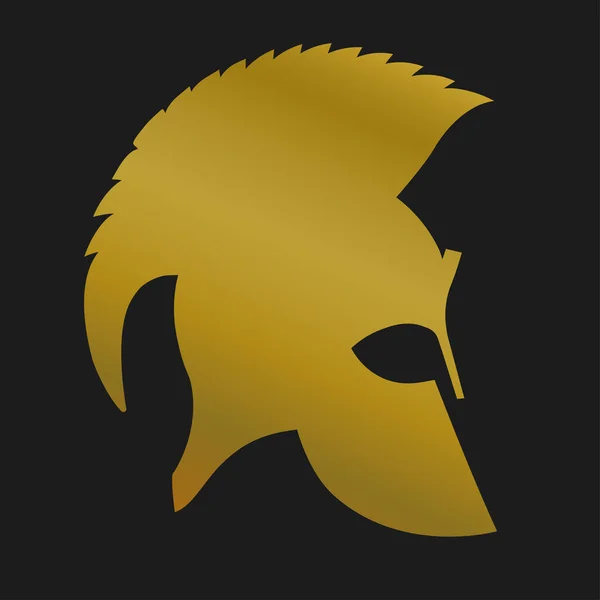 Roman Legionary Helmet Golden Warrior Logo Gladiator Silhouette Icon Heroic — Stock Vector