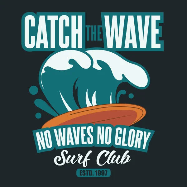 Shirt Surf Design Grafico Ocean Free Ride Surf Surfers Club Illustrazioni Stock Royalty Free