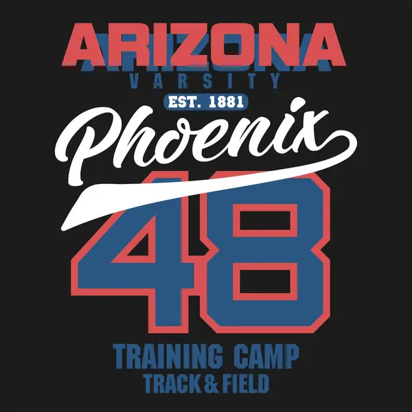 Arizona Phoenix Sport Usura Tipografia Emblema Shirt Grafica Timbro Tee Vettoriali Stock Royalty Free