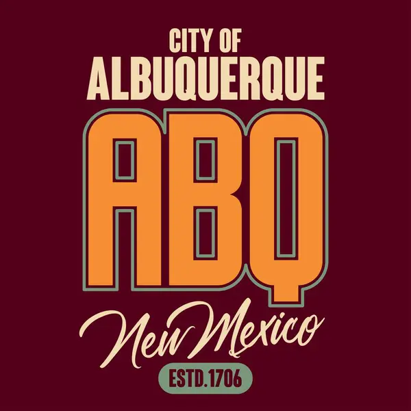 Emblema Vettoriale Della Maglietta Tipografia Atletica Timbro Albuquerque New Mexico Vettoriale Stock