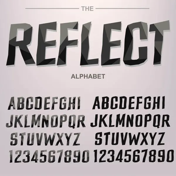 Moderna Fuente Negrita Alfabeto Reflect Font Con Sombra Dimensión Tipografía Ilustración de stock