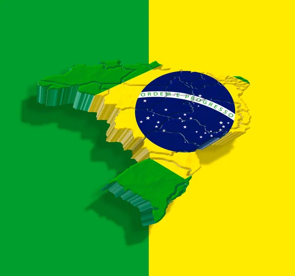 Flaga Brazylii Ilustracja Wektor Zielonym Tle — Zdjęcie stockowe