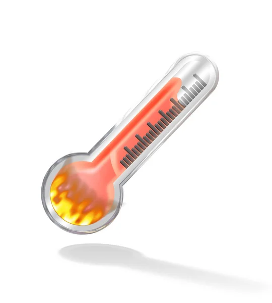 Thermometer Met Grieptemperatuur Illustratie Stockfoto