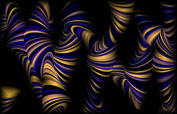 パターンとSsedパターンを持つ抽象的なカラフルな波状のフラクタルタイルのデザインをレンダリングします — ストック写真