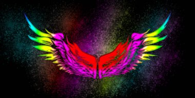 Gökkuşağı renklerinde melek kanadı IRES