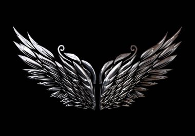  Gümüş melek kanatları şeffaf arkaplan.