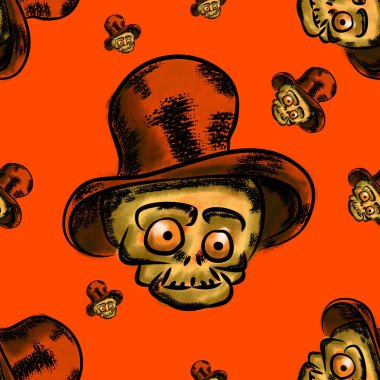 Ölü şapkanın üzerindeki kafatası izi.