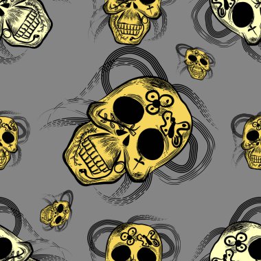 Meksika kafatası izleri kusursuz desen