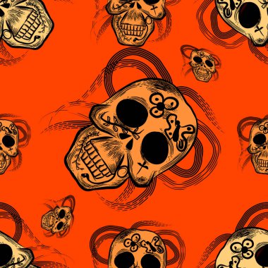 Meksika kafatası izleri kusursuz desen