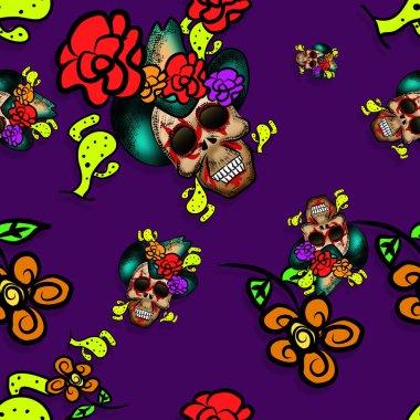 Çizim kovboy şapkası kafatası izi kalıbı