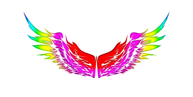Gökkuşağı renklerinde melek kanadı IRES