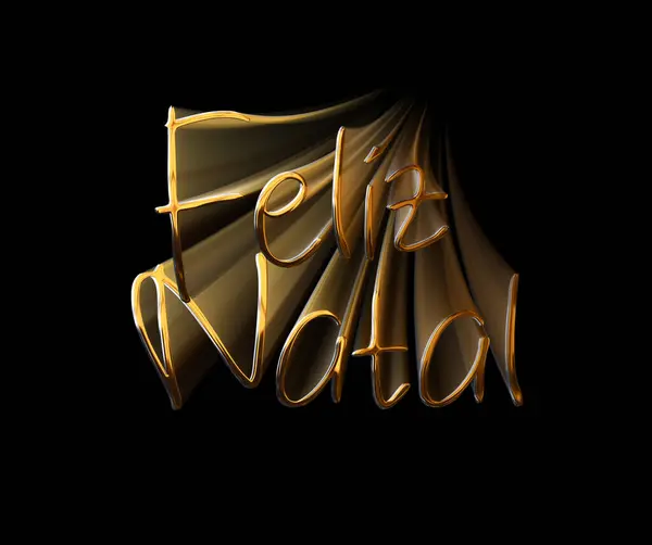 Feliz Natal 'ın altın el yazısı Portekizce mutlu noeller diliyor ve bayram kutlamalarına şenlikli bir dokunuş ekliyor.