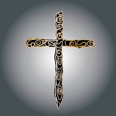 İnancı, Hıristiyanlığı, umudu ve ruhaniliği temsil eden madalyalarla altın haç.