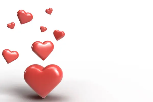 Kırmızı kalpler beyaz bir arkaplanda romantik ve sevecen bir ortam yaratıyor. Sevgililer Günü için mükemmel. Ya da herhangi bir aşk temalı proje için.