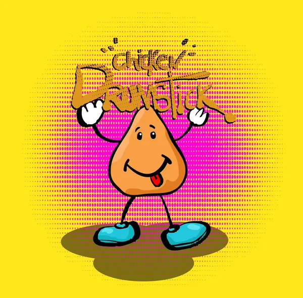 Adını taşıyan tavuk budu çizgi film karakteri, menüler ve fast food restoranları reklamları için ideal.