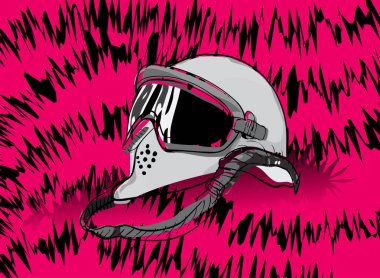 Gözlüklü motokros kaskı ve nefes koruması ekstrem sporlarda güvenliği sağlıyor.