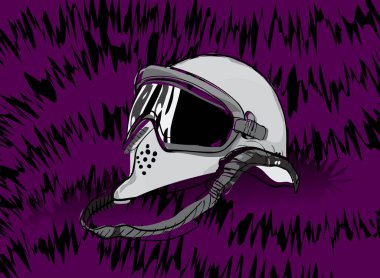 Gözlüklü motokros kaskı ve nefes koruması ekstrem sporlarda güvenliği sağlıyor.