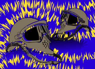 Gözlüklü motokros kaskı ve nefes koruması ekstrem sporlarda güvenliği sağlıyor.