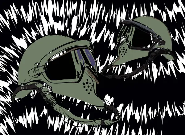 Gözlüklü motokros kaskı ve nefes koruması ekstrem sporlarda güvenliği sağlıyor.