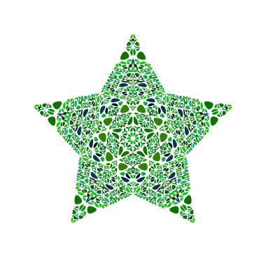 Geometrik izole edilmiş çiçek yıldız çokgeni - süslemeli renkli vektör elementi