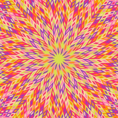 Yuvarlak fayans mozaik arkaplan - geometrik şekillerden hipnotik renkli vektör grafik tasarımı