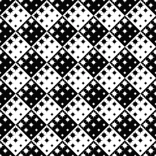 Fondo Patrón Estrellas Geométricas Blanco Negro Diseño Vectorial Abstracto Partir — Vector de stock