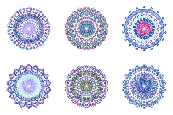 Геометрические Красочные Абстрактные Наборы Логотипов Мозаики Декоративные Круглые Полигональные Круговые — стоковый вектор