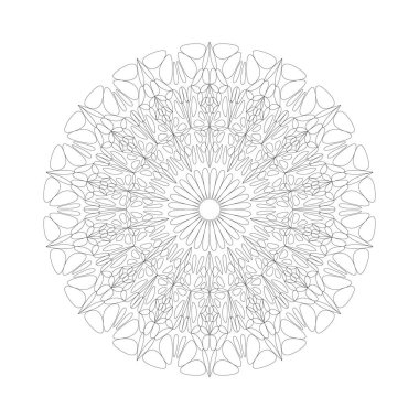 Dairesel mandala desenli renklendirme çizgisi - geometrik geometrik oryantal soyut vektör grafik tasarımı