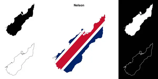 Nelsonova Prázdná Mapa Osnovy — Stockový vektor