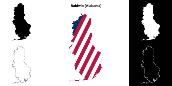 stock vector Baldwin county outline map set